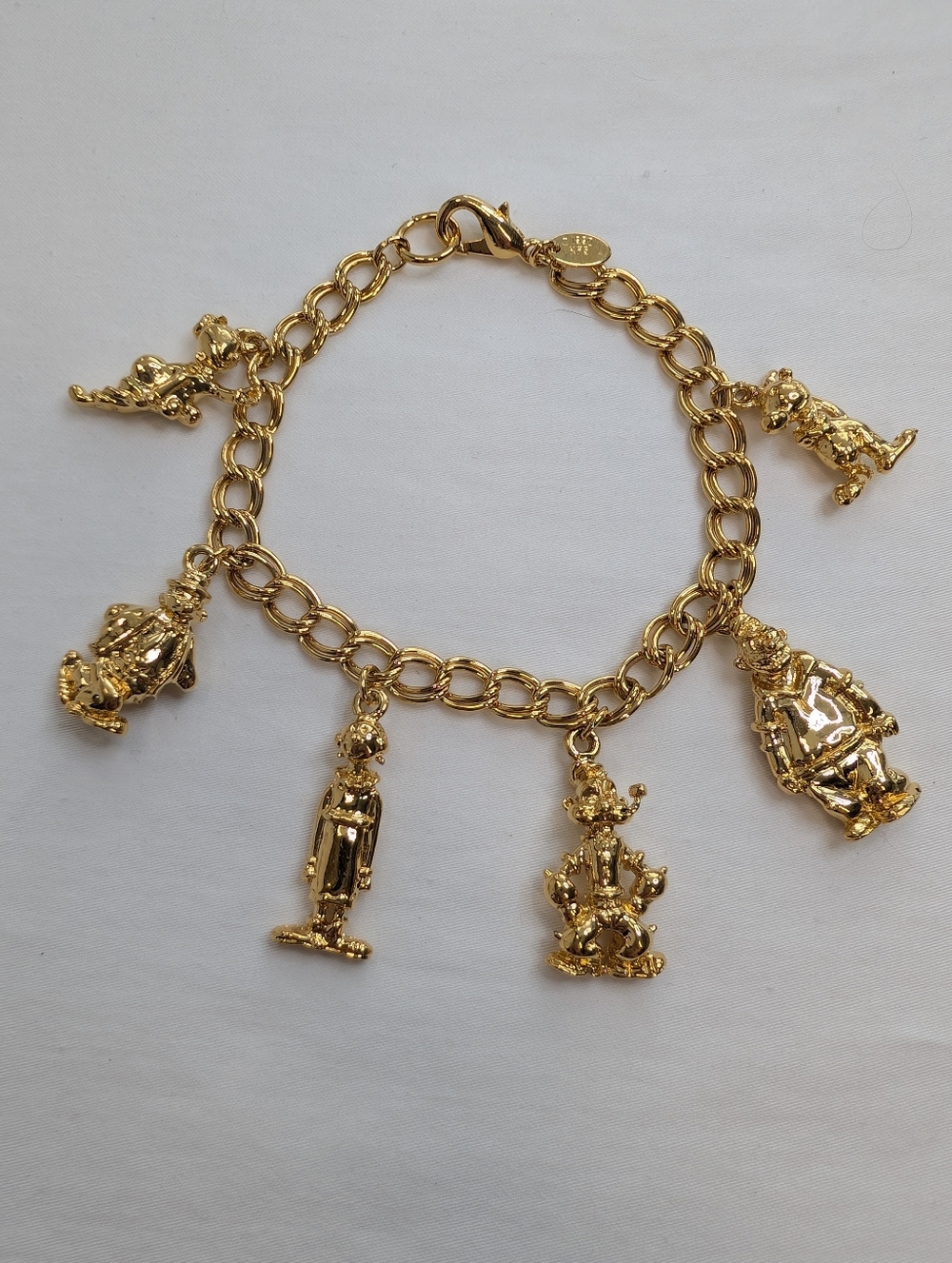 1990s Popeye Charm Bracelet - Vintage Gold Tone Jewelry - Picture 2 of 7